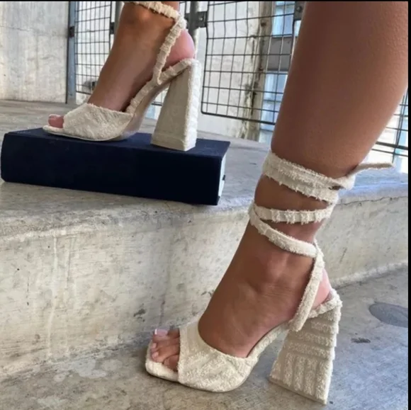 Wedge material girl heels - Picture 3 of 4